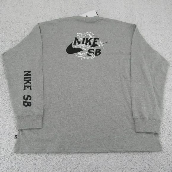 Nike SB Skate Long Sleeve Shirt Mens Size Large Grey Heather NEW - Picture 4 of 8